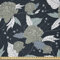 ABAKUHAUS Blumen Stoff als Meterware, Retro Künstlerische Pfingstrosen, Microfaser Stoff für Dekoratives Basteln, 1M (230x100cm), Mehrfarbig