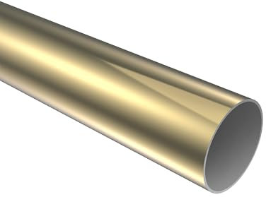 Interdeco Rohr Messing-farbig in 28 mm Ø, aus Metall für Gardinenstangen, 180 cm