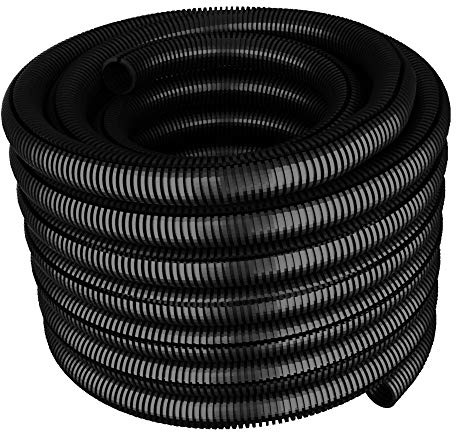 50m Wellrohr Ø34 PE Kabel Schutz Rohr Marderschutz geschlitzt 34/29 Isolierrohr Schutzrohr 1.64€/m Kabelrohr 0303