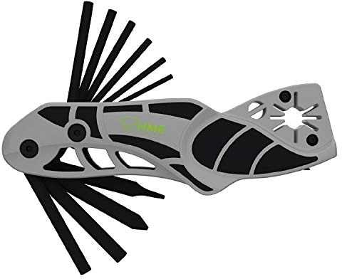 HME Compact Lightweight Hunting Pocket Multi-Functional 14-in-1 Handheld Archery Multi Tool - Wrench/Broadhead Sharpener Combo