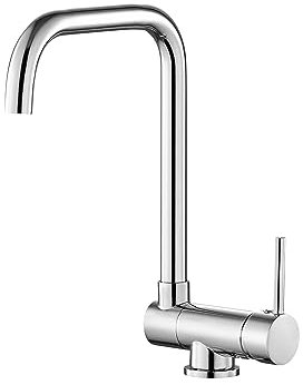 Wasserhahn Küche, Eridanus Küchenarmatur Hochdruck, Mischbatterie Küche 360° Drehbar, Armatur Küche mit Hoher Auslauf Abnehmbarer Belüfter, Spültischarmatur Küche mit 2*G3/8“ Anschlüsse