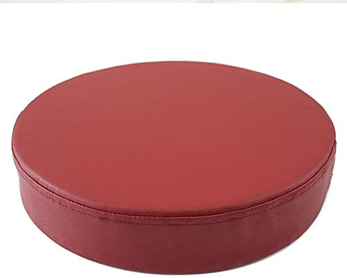 Waigg Kii Wasserdichtes PU-Leder-Stuhlkissen, Outdoor, Garten, weiche Sitzkissen, rund, gepolstert, 5/8 cm, Stuhl-Sitzkissen (dunkelrot, 40 x 40 x 8 cm)