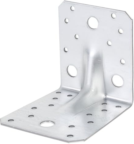 Alberts 329747 Schwerlast-Winkelverbinder mit Sicke | sendzimirverzinkt | 105 x 105 x 90 mm | 24er Set