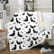 Fledermaus Drucken Wohndecke für Kinder Erwachsene Wild Tier Muster Decken Wildlife Stil Decke 220x240cm Weiche Luxus Kuscheldecke für Kinderbett Couch Bett Sofa Flanell Fleecedecke Schwarz Weiß