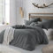 Sedefen Bettwäsche Set 135x200cm Baumwolle Grau Dunkelgrau Anthrazit Einfarbig Premium Renforce Uni Einzelbett Bettbezug und 1 Kissenbezug 80x80cm mit Reißverschluss