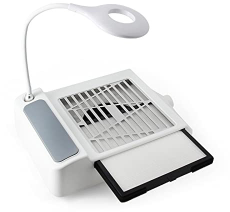 Aspiratore Unghie Aspirapolvere Professionale da Tavolo per Pedicure e Manicure,Velocità Regolabile, con Luci a LED,Non è Necessario il Sacchetto per la Polvere