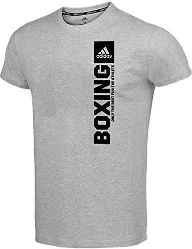 Adidas CLTS21V-B-107 Community Vertical T-Shirt Boxing T-Shirt Unisex Kids Medium Grey HeatherBlack L