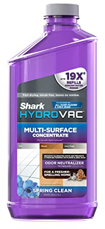 Shark HydroVac Multi-Surface 33-Oz. Concentrate with Odor Neutralizer Technology, Compatible with all HydroVac 3-in-1 Cleaners, for Sealed Hard Floors & Area Rugs, Spring Clean Scent, Purple, WDCM30