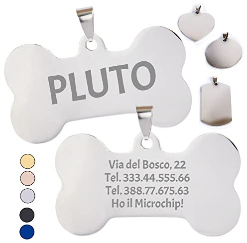 VENEZIANO Targhetta personalizzata-incisione laser-ciondolo personalizzato-portachiavi personalizzato-Medagliette per Cani e Gatti Personalizzate-Pendente con Testo,ideale come regalo Made in Italy