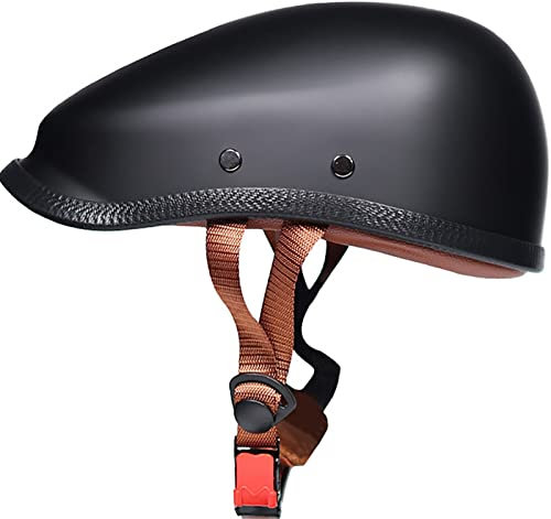 Retro Motorradhelm Halbschalenhelm Mit ECE Zulassung Baseball Cap Helm Jethelm Deutscher Stil Totenkopf Kappe Helm Motorrad Cruiser Roller Für Männer Und Frauen 2,L
