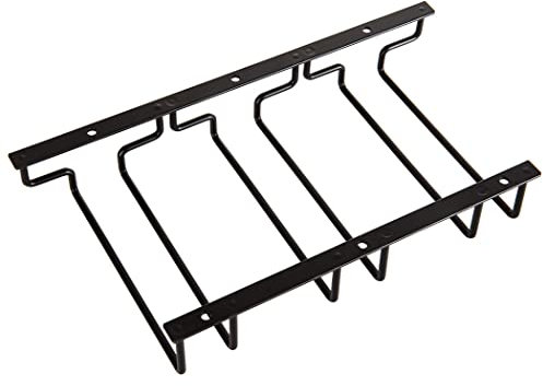 Dianoo 18 CM nero vino bicchiere scaffale, sotto il supporto per bicchieri da vino, appeso calici rack per armadio cucina bar, 3 file