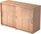 bümö Schiebetürenschrank 2OH - Aktenschrank abschließbar, Sideboard Schrank mit Schiebetüren in Nussbaum, Bogengriff - Büroschrank aus Holz mit Schiebetür, Büro Kommode für Ordner & Co.