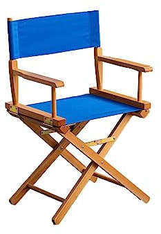 ZERVA Regiestuhl, for for die Terrasse, Klappstuhl aus Holz, Liegestuhl, Campingstuhl aus Holz(Color:Blue)