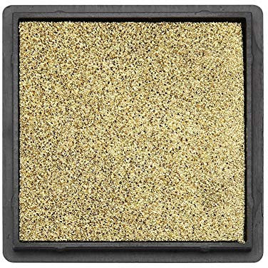 AMZLORD 1x Stempelkissen, Kinr Stempelkissen rabdrüe Ungiftig Abwaschbar Stamp Pad for Leinwand Hochzeit, Papier Handwerk Stoff, Scrapbook, burtstag, Stoffm - Gold