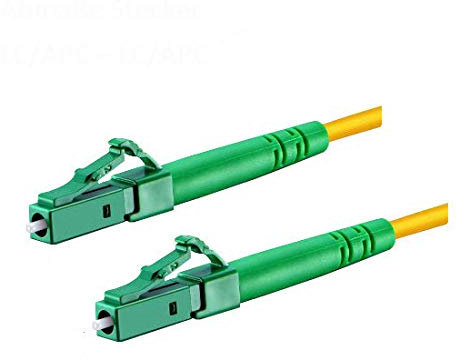 CONBIC LWL Glasfaser-Kabel – OS2 gelb, LC/APC-LC/APC, Simplex 9/125 Patchkabel G.657.A2 – Lichtwellenleiter Meterauswahl (16m) + FREE LCA ADAPTER