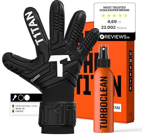T1TAN Training Torwarthandschuhe Kinder, Herren Classic, Größe 3-12, Torhüter Handschuhe Erwachsene, Tormannhandschuhe Jugendliche, Fußball Torwarthandschuhe, 3-15+ Jahre, Atmungsaktiv, Starker Grip
