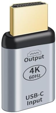 TEAFIRST Adaptateur USB 3.1 Gen 2 Connect USB-C Type C femelle vers HDMI 2.0 mâle Adaptateur vidéo 4K @ 60 Hz