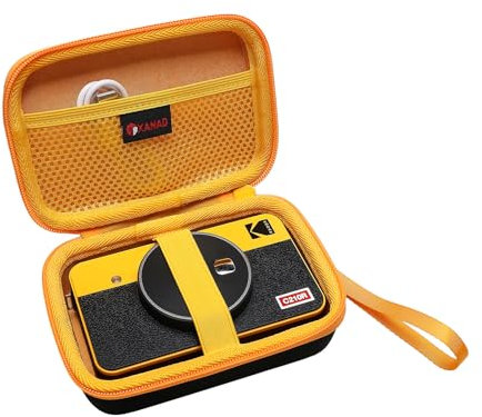 XANAD Étui pour Kodak Mini Shot 3 Retro/Kodak Mini Shot 2 Retro 4pass / Kodak Mini Shot 2 Retro 4pass 2-in-1 / Kodak Mini 2 Era 4PASS Imprimante Photo Appareil Portable(Jaune)