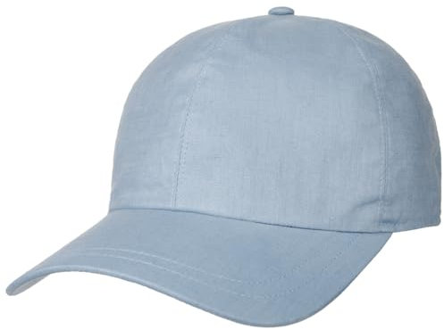 Borsalino New Uni Leinencap Basecap Baseballcap Sommercap Damen/Herren - Made in Italy mit Schirm, Futter, Klettverschluss Sommer Frühling-Sommer - L (58-59 cm) hellblau