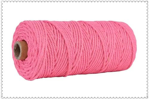 RAEF Handgefertigtes Boho-Dekor, 3 mm, Bunte Baumwollschnur, Seilfaden, gedrehte Makramee-Schnur, DIY, Zuhause, Hochzeit, Dekoration, 110 Yards