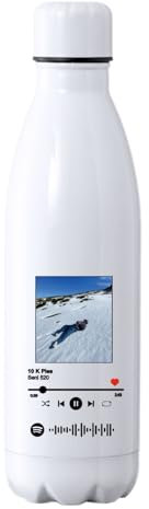 C&P Botella personalizada con foto y texto ENUNCIADO, Botella de agua acero inoxidable térmica de doble Capa bebidas frías 24h y Calientes 12h, Capacidad 500 ml