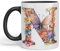 Vixar Letter N Mug, Floral Flowers Butterfly Alphabet Letter N Monogram Watercolour Ceramic Coloured Mug Cup for Tea Coffee Hot Brew 330ml 11Oz Gift (Black)