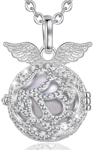 AEONSLOVE Bola Grossesse Collier Bola de Grossesse Ange Gardien Collier Grossesse Bola Future Maman Collier Femme Enceinte Cadeau Bijoux Grossesse Bola (Rose Perlé)