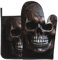 YYHWHJDE Copper-Colored Skull Pattern Oven Mitts and Pot Holders Sets of 2 Kitchen Baking Used to Open Pot lids in The Kitchen and to Carry Dishes from Microwave ovens