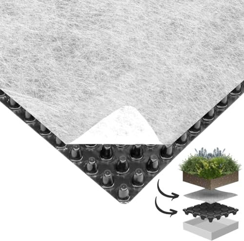 MY-MÜLLTONNE Drainagematte 100x100 cm – für Pflanzdach, Pflanzwanne, Hochbeet & Mülltonnenbox – Drainage gegen Staunässe & Wurzelfäule – einfache Verlegung – langlebig & anpassbar