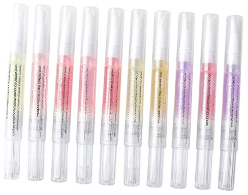 Healeved 10pcs Nail Oil Cuticle Pen Nourishing Softener Nail Care Pen for Home Salon Use and Repair Oil Random Style