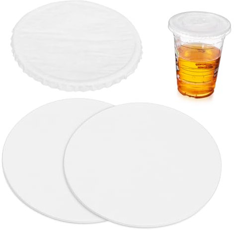 WATIIFUFU Drink Covers Coffee Cup Sealing Paper Liners 11cm 50pcs Leak Proof Round Cup Covers Paper Film for Hot Drink Protection