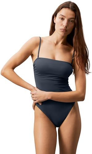 Calvin Klein Women’s Bandeau Swimsuit, Blue (Ink), M