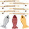 ECHOBUY Set di 6 giocattoli con erba gatta da 20 cm, a forma di pesce + 3 bastoncini di erba gatta Matatabi, ideali per giocare, masticare e cura dei denti per gatti, naturali, sicuri e contro l'alito