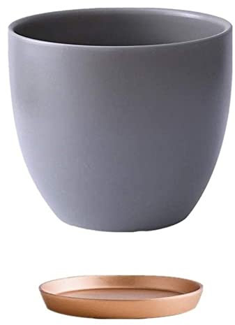 Pots de fleurs en céramique pour balcon suspendu et décoration de bureau Plantes colorées en pot avec design unique 25 x 25 x 28 cm Gris