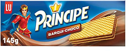 Príncipe Barqui-Choco Galletas Barquillo Rellenas de Finas Capas de Chocolate 145g (Paquete de 6)