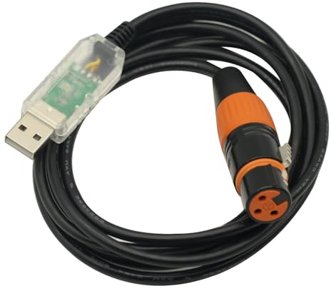 Cable adaptador de interfaz USB a DMX para PC DMX512, regulador de intensidad FT232 RS485 DMX, cable de conversión de señal USB para DMXControl ArtNet MagicQ QLC FREESTYLER, cable convertidor serie