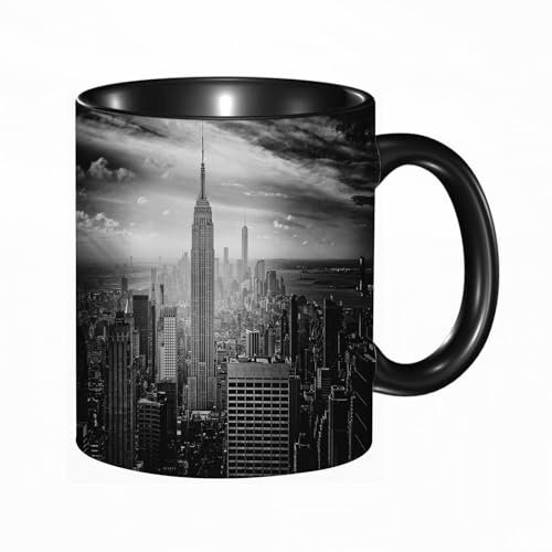 HRRASFAZF Tasse à Café | Tasse Céramique Fine | Cadeau Original | 330ml | Mug avec Anse | Cadeau Original pour Homme et Femme | Microfibre,Empire State Building à New York