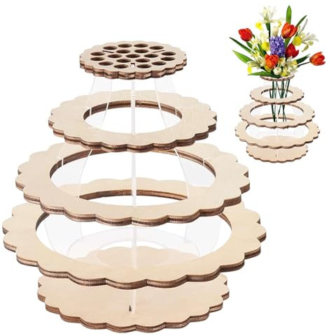 Vaso di fiori in legno per bouquet di fiori Lego, set di costruzione con anello galleggiante, espositore per Lego Botanicals, rose, fiori di ciliegio, girasole, tulipani, narcisi