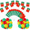 BBTO Flagge Deko Set mit Fahnenkette 10 Keine Handflaggen 30 Luftballons, Party Banner Ballons Deko für Fest Sportwettbewerb Fußballspiele Parade(Portugal)