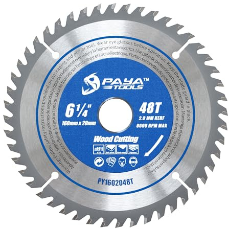 Lame de scie circulaire PAYA TCT - Ø 160 mm x 20 mm - 48 dents - Accessoire pour scie circulaire - Sciage pour le bricolage, coupe de bois de chauffage, pour palettes, bois, etc. - PY1602048T - Testé