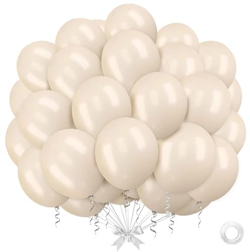 30 Stk Luftballons Beige, 12 Zoll Beige Luftballons Hochzeit Deko, Beige Ballons Geburtstag, Ballon Hochzeit, Latex Luftballon Beige für Hochzeite,Geburtstag,Babyparty Deko,Jahrestag Party Dekoration
