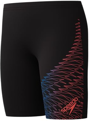 Speedo Boys Medley Logo Jammer Swim Trunks Swimmers Red Size 5-6 Years