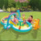Swimming Pool Kids with Inflatable Water Slide - Garden Water Play Centre - Inflatable Swimm Pool with Toys - Childs Paddling Pool with Slide (Orange)