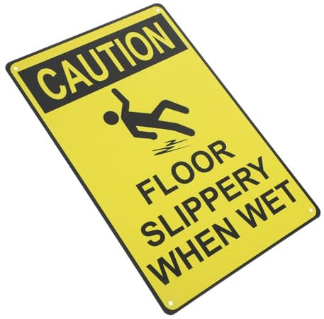 IMIKEYA Straßenschild Vorsicht Rutschgefahr Warnschild für Nassen Boden Robustes Verkehrswarnschild mit Abgerundeten Ecken für Stadtstraßen Gewerbegebiete Langlebig Leicht