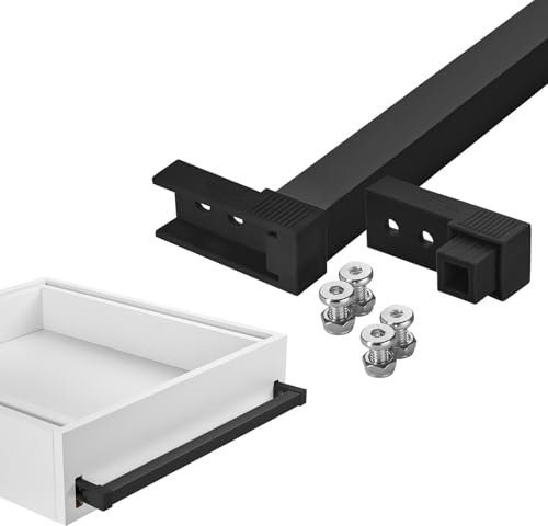SOTECH VarioSlide Pat. Einhandverriegelung 900 mm für Schubladen mit Front | Schwarz eloxiert mit schwarzem Adapter für VarioSlide Schwerlastauszüge KV2-100-H53-Lxxx-EH & KV2-200-H76-Lxxx-EH