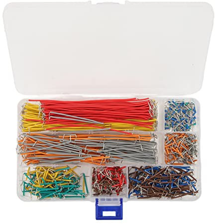 Hyuduo 840PCS Breadboard Jumper Wire, Flexible Breadboard Connecting Line Cable with Storage Box, Random Color Copper, for Breadboard Circuits