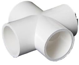 Casetlong Raccord de Tuyau Transversal en PVC Blanc à 4 Voies, 20 mm, 25 mm, 32 mm, 40 mm, 50 mm, for Irrigation de Jardin(32mm)