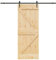 Puraday Porta scorrevole in legno, per interni o camera da letto, mobili d'ingresso, design minimalista marrone e nero, 80 x 210 cm