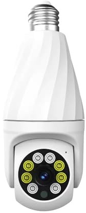 Smart Light Bulb Security Camera – 1080P HD Wireless WiFi Surveillance Cam with 355° Rotation, Motion Detection, Color Night Vision, Remote App Control, Easy Installation