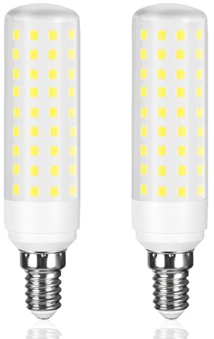 Karyoosi 2er E14 LED Lampe 12W, ersetzt 100W Glühbirne, 1450 Lumen, E14 LED Leuchtmittel Kaltweiß 6000K, Flimmerfrei, Nicht Dimmbar, für Kronleuchter Kühlschrank Dunstabzug Nähmaschine